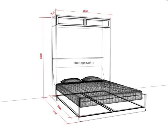 Disegno del letto pieghevole