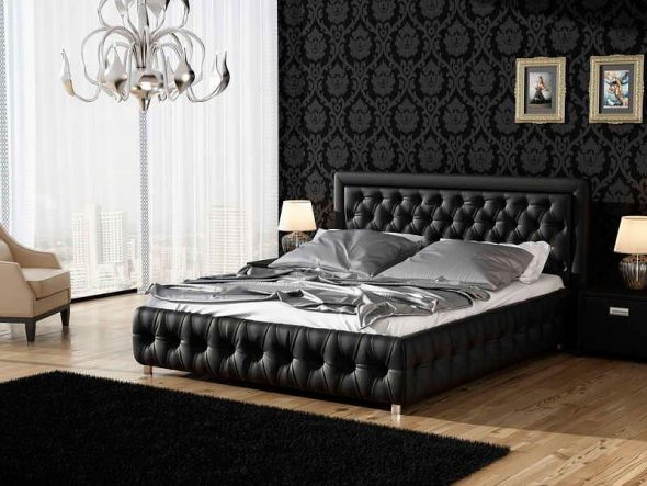laminato in una camera da letto buia