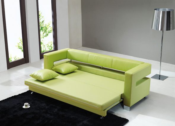 divano in pelle verde