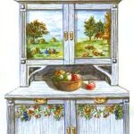 Buffet in tecnica decoupage