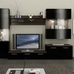 Mobili modulari neri per il soggiorno