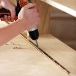 Credenza in legno per una foto di una casa estiva