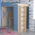letto a soppalco per bambini con armadio