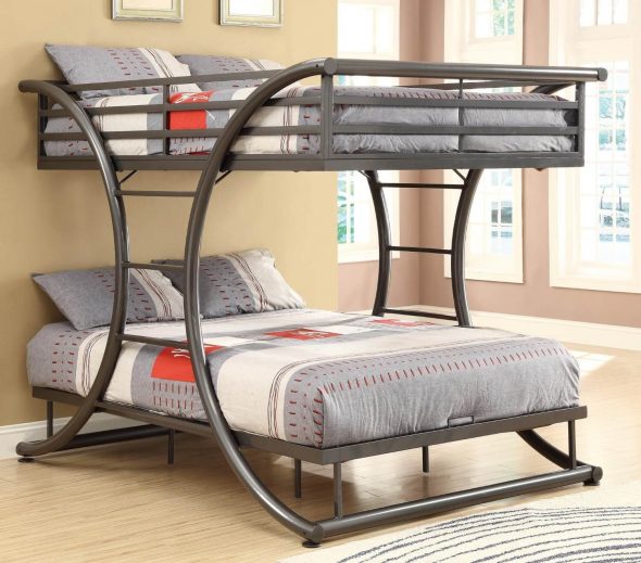 Letto a castello in metallo in stile moderno per adulti