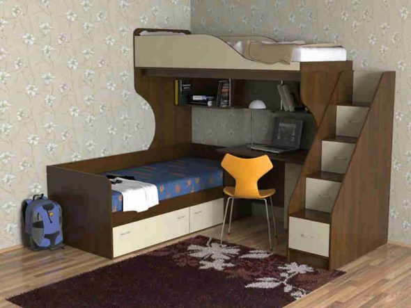 Letto matrimoniale a soppalco