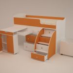 Mini letto a soppalco in truciolare laminato