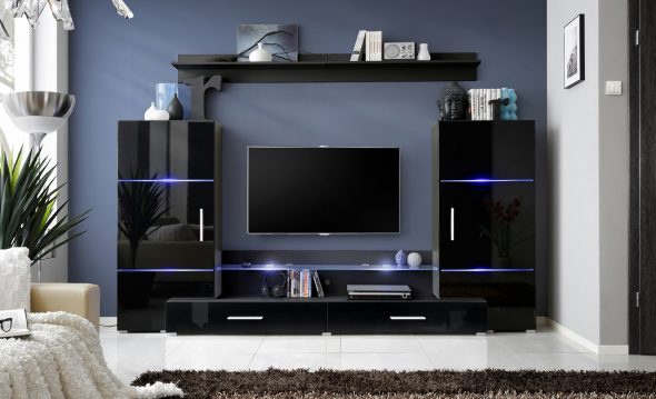 Elegante mini parete nera