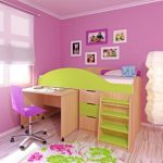letto a soppalco con zona lavoro