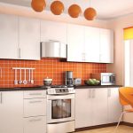 set da cucina bianco con arancione