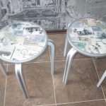 decoupage per sgabelli retrò