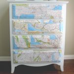 cassettiera decoupage mappa geografica