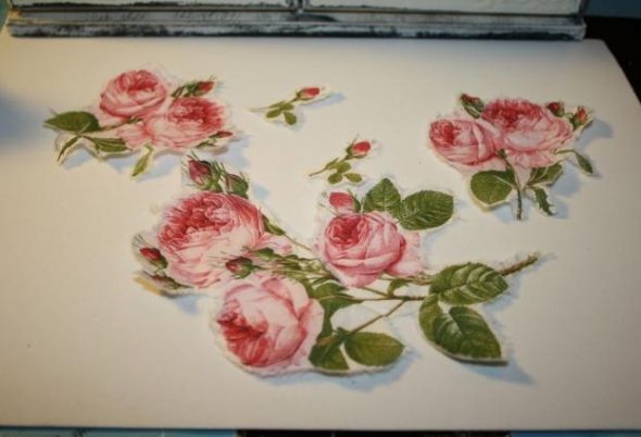 cassettiera decoupage