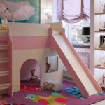 letto a soppalco per bambini con scivolo per bambina