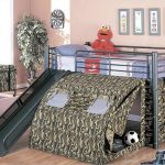 letto a soppalco per bambini con scivolo militare