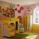 letto a soppalco per bambini con scivolo giallo