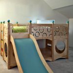 letto a soppalco per bambini con scivolo largo