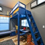 letto a soppalco per bambini blu