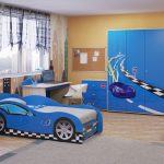 lettino per bambini auto blu