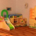 letto per bambini con scivolo e ripiani