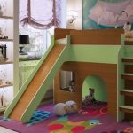 letto per bambini con scivolo in legno