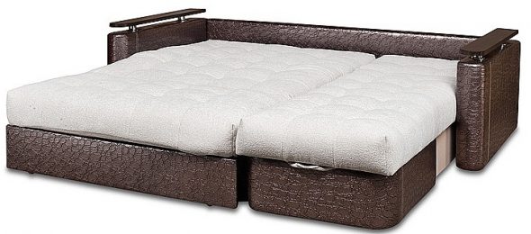 divano letto con meccanismo a fisarmonica in pelle