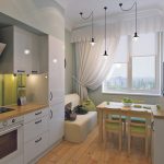 divano in cucina in stile scandinavo