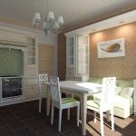 progetto cucina 10 mq. con un divano