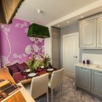 progetto cucina 10 mq. con un divano