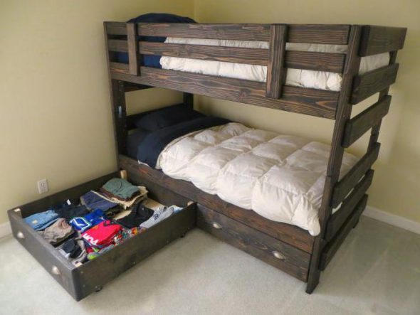 letto a castello in legno massello
