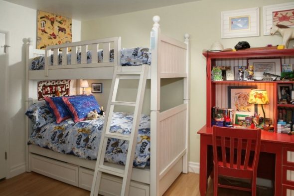 letto a castello nella cameretta dei bambini