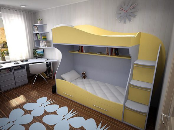 letto a castello nella cameretta dei bambini