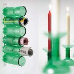 porta giornali realizzato con bottiglie di plastica