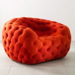 sedia in pelle scamosciata