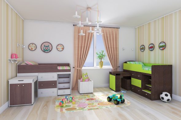 letto a soppalco con tavolo estraibile