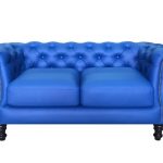 divano in pelle blu