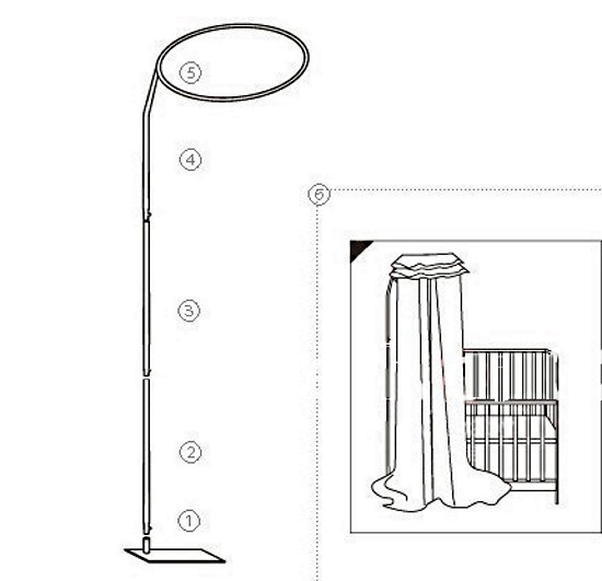 attaccare un baldacchino alla culla del bambino