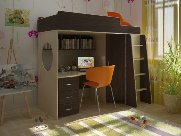 letto a soppalco per adolescenti