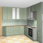foto di cucina con pensili alti