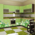 cucina nei toni del verde