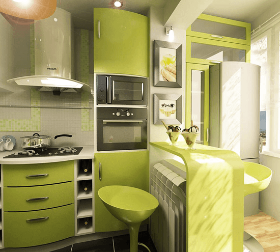 set da cucina verde