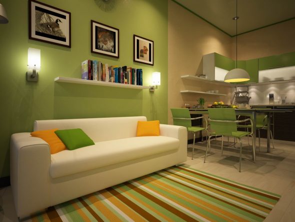 cucina confortevole con divano