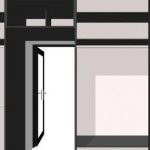 disegno di un armadio scorrevole attorno alla porta