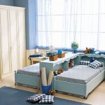 camera da letto per due bambini nei toni del blu