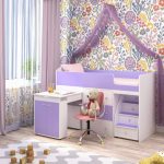 letto a soppalco con zona lavoro elegante