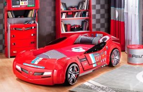Letto per auto rosso per bambini