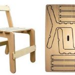 Sedia per bambini in compensato, disegno