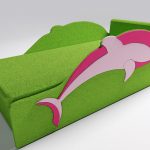 divano a forma di delfino per bambini