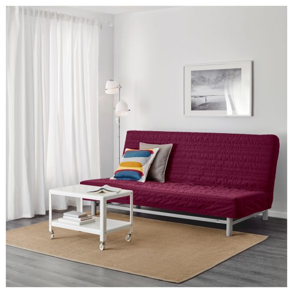 Divano letto 3 posti BEDINGE LEVOS lampone