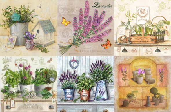 Quadri in stile provenzale per decoupage