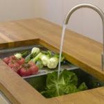 Lavello per piano di lavoro in legno